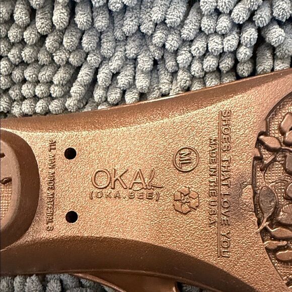 OKA b. Sandals in Brown with Blue Accents - Picture 2 of 9